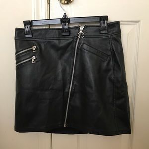 Express Black Leather Skirt